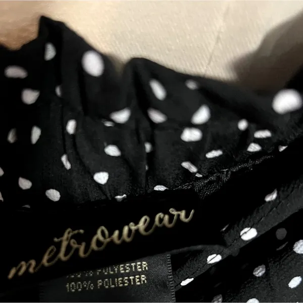 Metrowear Polka Dot Pleated Skirt Womens Size M - Image 2