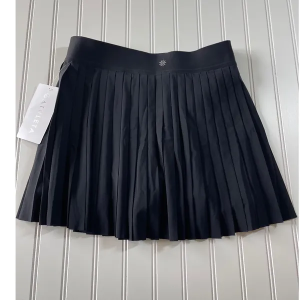 Athleta Match Point Pleated Skort Black Featherweight Plissé Tennis Skirt S NWT - Image 8