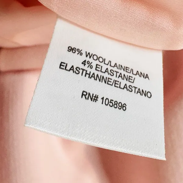 Worth Blush Pastel Pink Beaded Collar Wool Blend Shift Long Sleeve Dress - Image 11