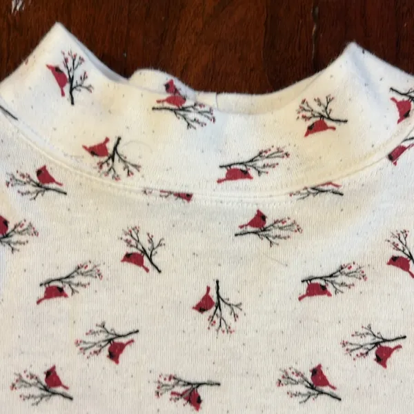 Northcrest mock turtleneck womens medium cream cardinals long sleeved - Image 2