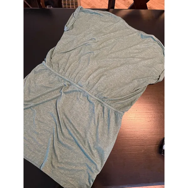 Loft Outlet Lounge dress Womens XL Green Space‎ Dye Surplice V-Neck Drawstrings - Image 5