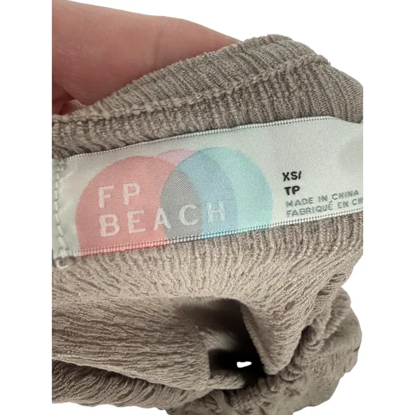 NWT Free People FP Beach Anderson‎ Mini Dress City Fog Taupe Long Sleeve Size XS - Image 2