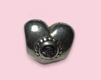 PANDORA Sterling Silver Treasured Heart Charm, 925 ALE Stamp / Retired - Image 5
