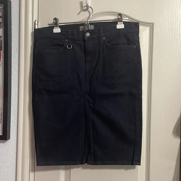 7 For All Mankind Denim Pencil Skirt Minimalist Capsule Wardrobe Y2K Utility - Image 3