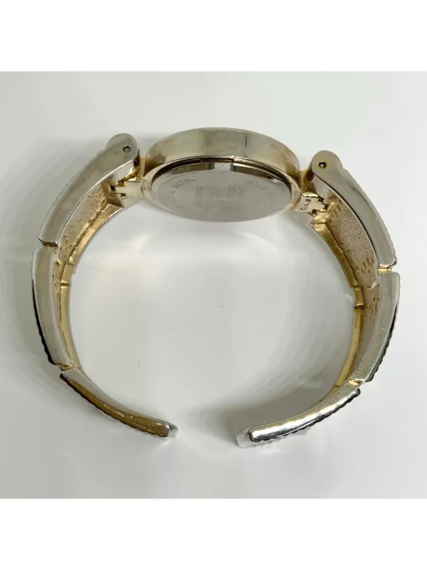 Geneva gold tone women’s cuff bracelet watch 31mm rhinestones quartz running - Image 8