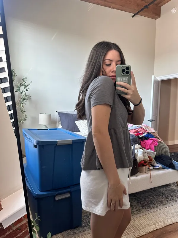 Grey Peplum Top Shein - Image 2