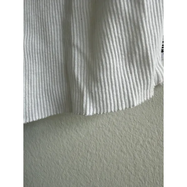 Tna‎ Aritzia White Ribbed Cropped Racerback Tank Top High Neck Small cut - Image 5