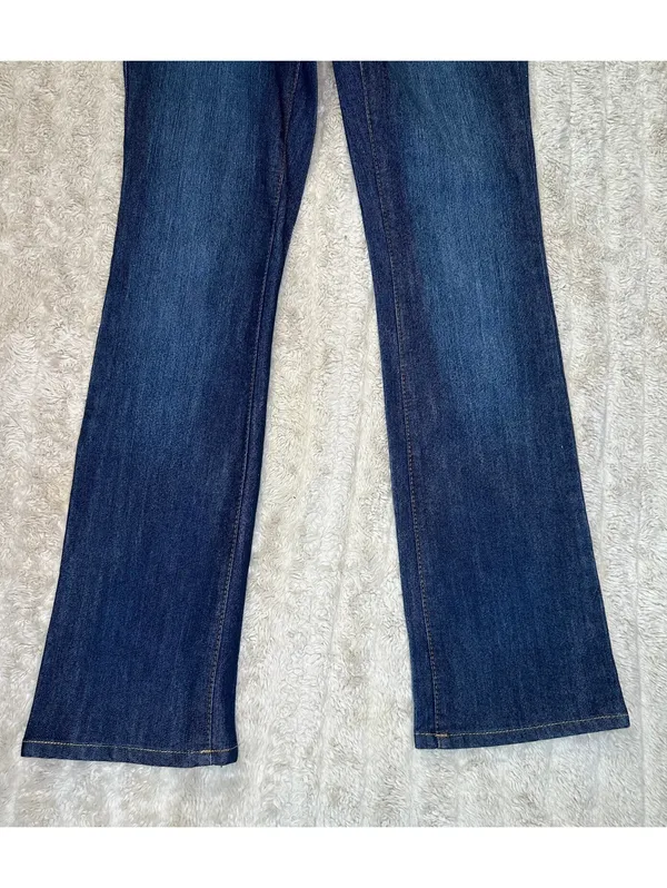 Faded Glory dark wash mid-rise bootcut stretch denim jeans Size 6 Western cowboy - Image 4