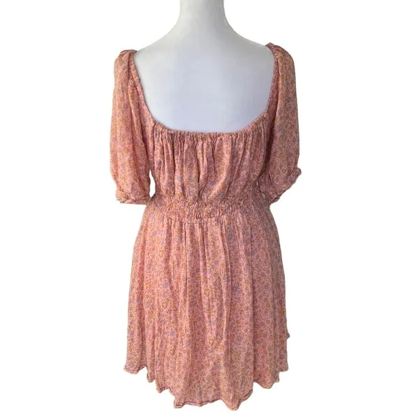 Spell - Rae Floral Puff Sleeve Cottagecore Mini Dress in Dusty Pink Sz L - Image 6