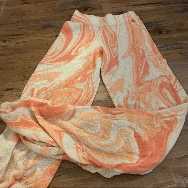 JADED LONDON Orange Swirl Ruched Hem Printed Knit Joggers Size US 2 s small - Image 7