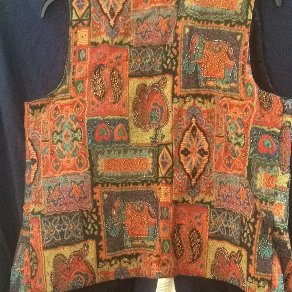 FINAL MARKDOWN Brand new beaded and embroidered vest medium - Image 4
