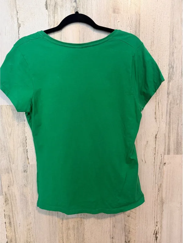 Hanes Womens Medium Dallas Stars NHL Hockey Green V-Neck Tee Short Sleeve - Image 7