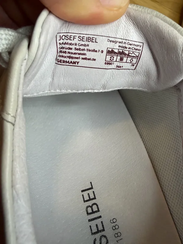 Josef Seibel Women's White Leather Low Top Sneakers - Size 8 - Image 8