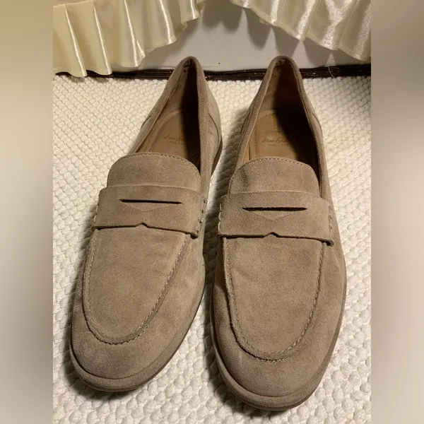 Sam Edelman Taupe Suede Penny Loafers - Image 2