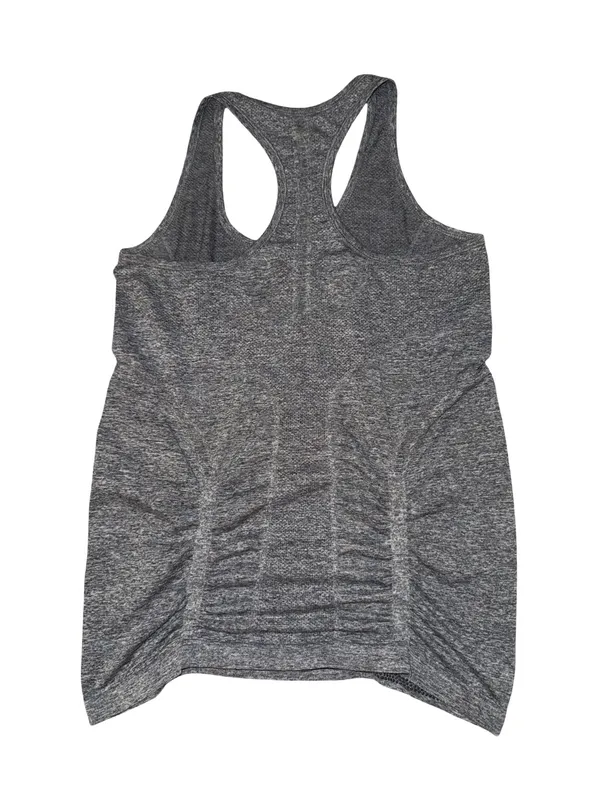 Athleta Seamless Ruched Racerback Athletic Tank Gray Space Dye Size small - Image 2