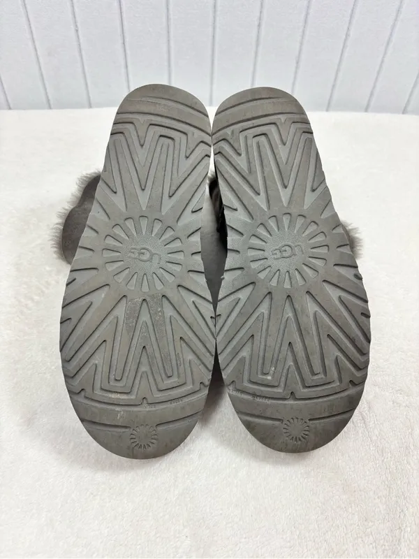 UGG Mini Bailey Bow II GreyShort Suede Shearling Boots size 9 - Image 9