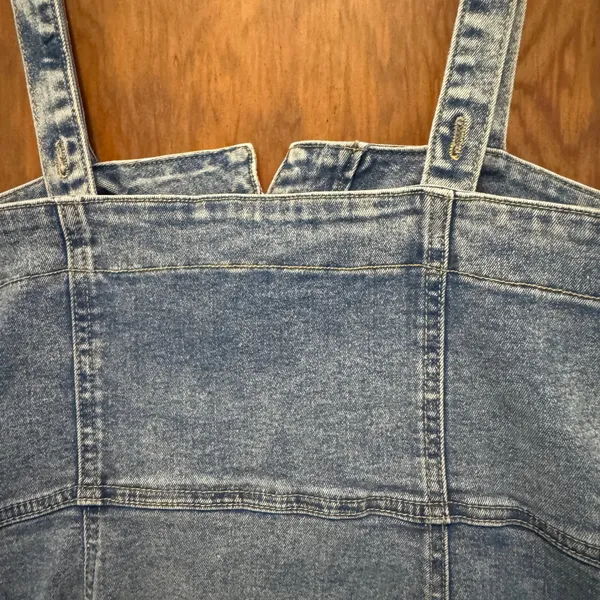 NWT Asymmetrical Denim Mini Dress Acid Wash Western Festival Mall Goth Y2K Indie - Image 14