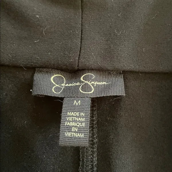 Jessica Simpson Moto Jacket Womens Medium Black Faux Leather Zip Up Casual - Image 2