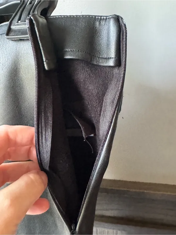 Mango Black Faux Leather womens pants medium Euc - Image 5