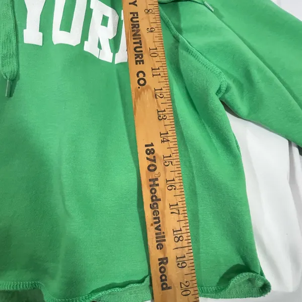 Green Cropped New York Hoodie Oversized Women Sz 8 By Relaxx‎ New - Image 8