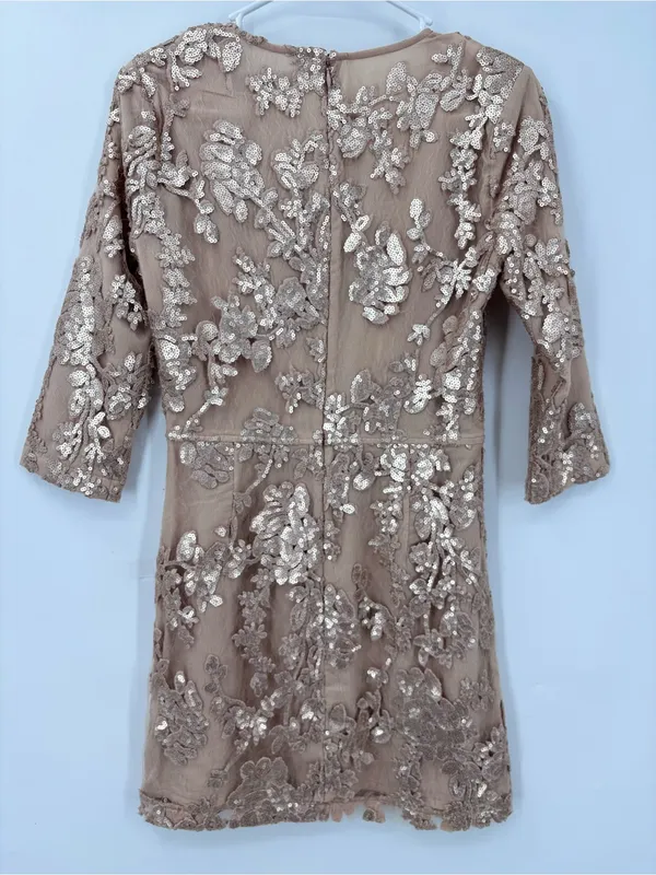 Lovers + Friends Blush Sequin Floral V-Neck Mini Dress - Image 5