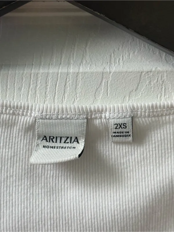 Aritzia Homestretch Rib Henley Tank in White - Image 4