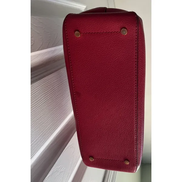 Kate Spade New York Red Leather Satchel Top Handle Crossbody Bag Medium - Image 6