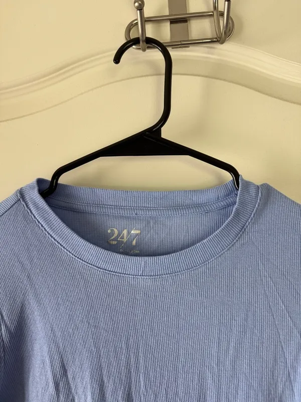 247 Light Blue Long Sleeve Crewneck Tee / AA79 - Image 2