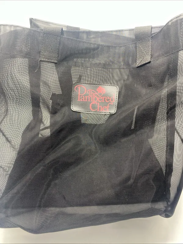 The Pampered Chef Consultant Foldable Reusable Bag Mesh Dividers Large Black - Image 2
