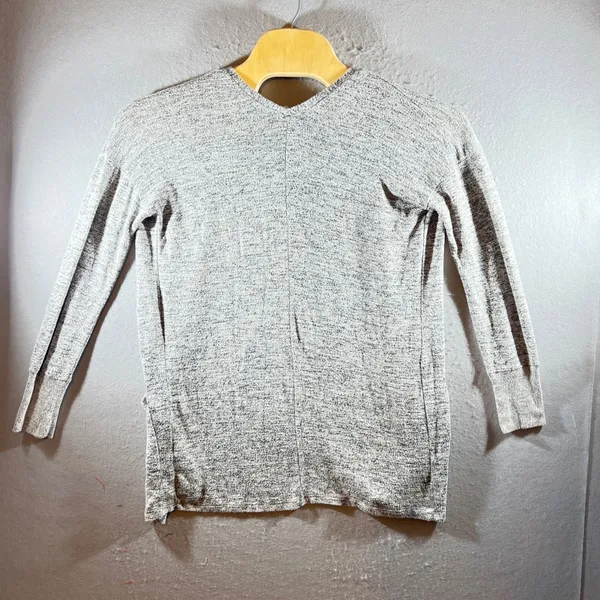 1196 |‎ Garage Grey Marled Knit Open Front Pocket Cardigan Sweater Women XS - Image 2