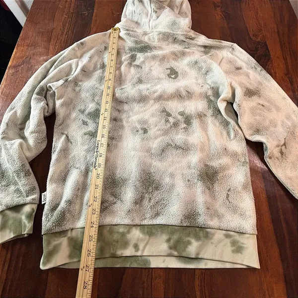 Feat Blanket Hoodie Sage Green‎ Tie Dye Fleece Sweatshirt Womens Medium - Image 8