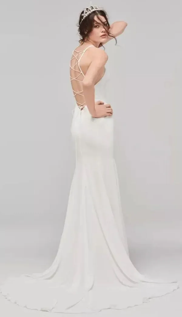 Willowby by Watters 59310 Knox Wedding Dress Ivory Halter Strappy Back size 6 - Image 2