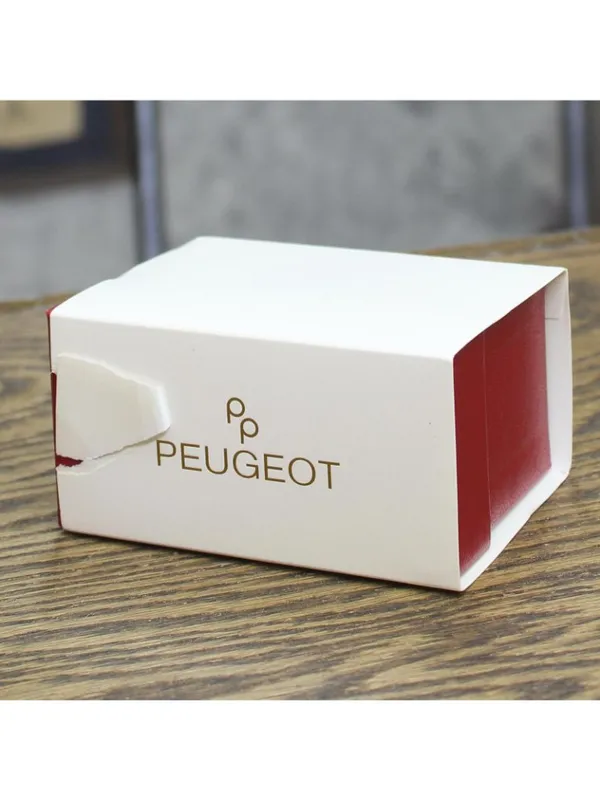 Peugeot Watch with Bold Arabic Numerals and Leather Band Black / Silver Gray - Image 3