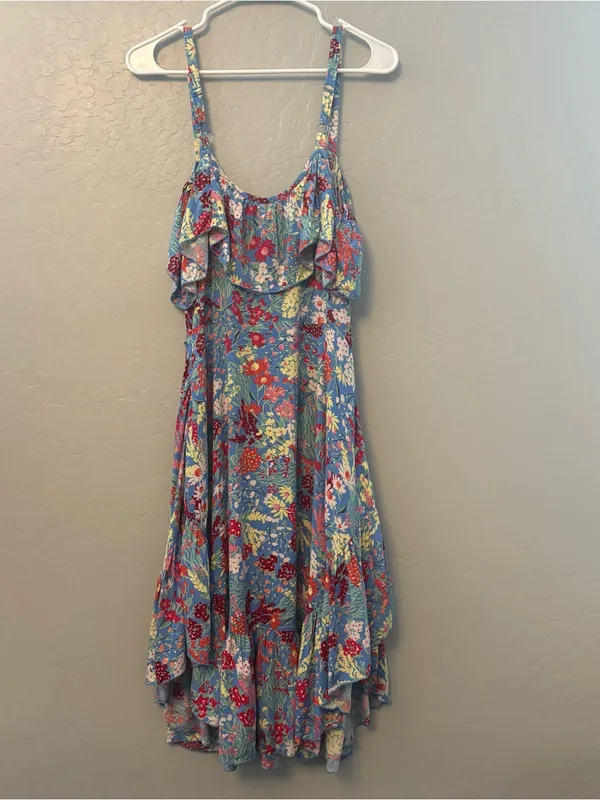 Abel the Label ATL anthropologie blue candy ruffle midi dress small NEW - Image 10