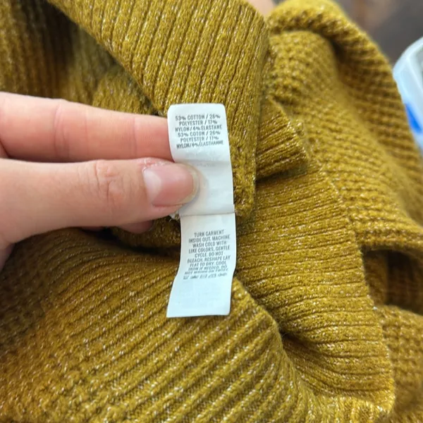 Aerie Waffle Knit Hoodie‎ in Mustard Yellow Size Medium - Image 5