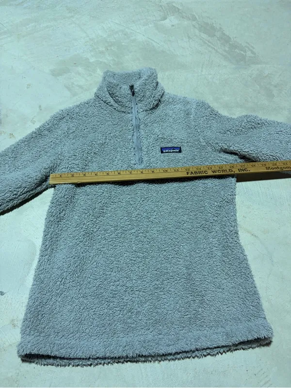 Patagonia Light Gray Quarter-Zip Pile Fleece Pullover XS - Image 6