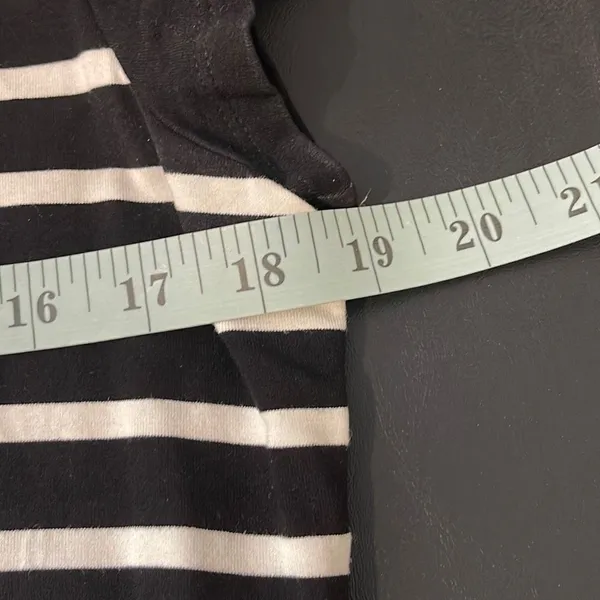 White House Black Market Women's Shift‎ Dress Keyhole Striped Black White Large - Image 7