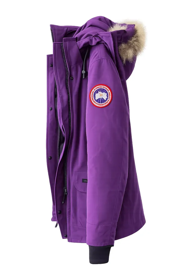 Canada Goose Women’s Purple Down Parka with Fur Trim Hood (XS/TP) - Image 2