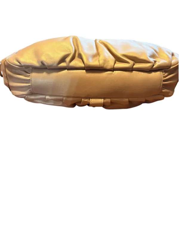 Michael Rome Italy Leather Hobo Purse Gold - Image 9