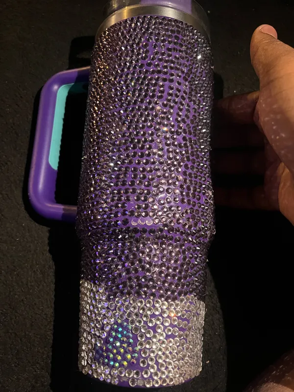 Stanley cup with purple and silver Gems - Image 5