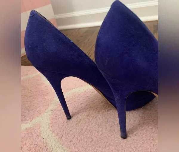 Heels, Size 39 (Woman’s 9), Royal Blue Suede - Image 4