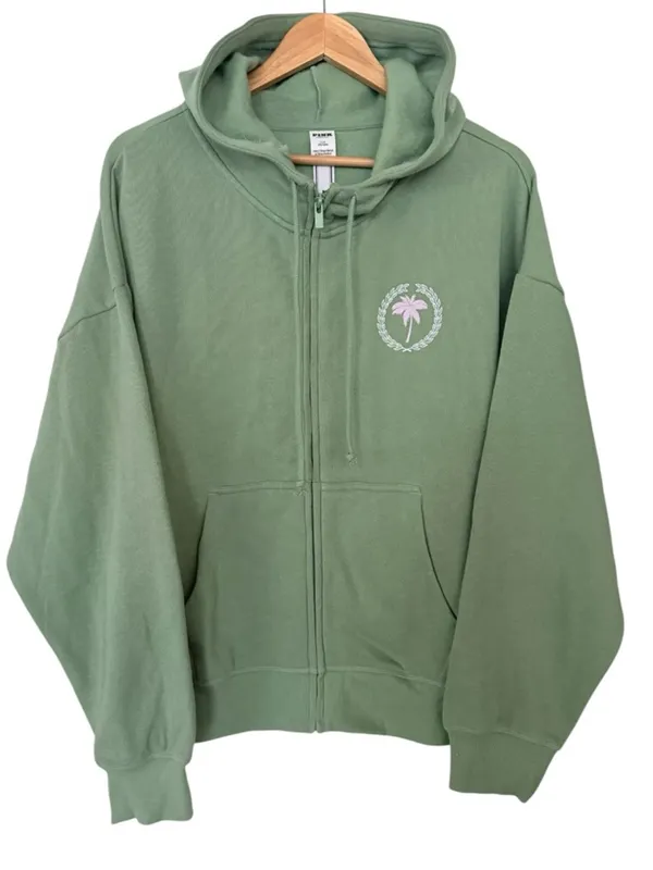 VICTORIA’S SECRET PINK Beverly Hills Zip Up Ivy Fleece Full Zip Hoodie Green L - Image 3