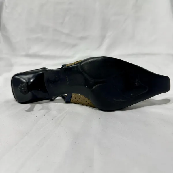 Vintage Prada Y2K Perforated Leather Slingback Kitten Heel 38.5 SINGLE SHOE - Image 8
