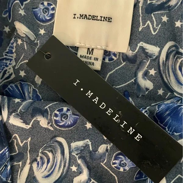 I Madeline Seascape Blue Fringe Sleeveless Top size Large - Image 6