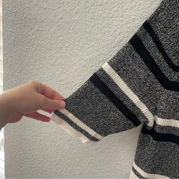 Apt. 9 Black & White Striped Sweater - Image 2
