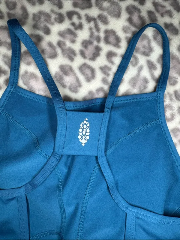Free People FP Movement Ashford Side To Side Performance Jumpsuit Turquoise XS - Image 5