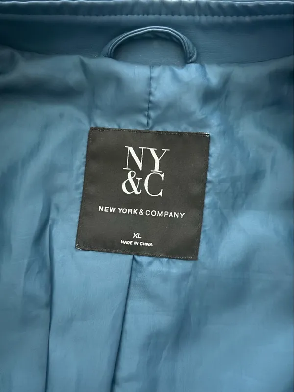 New York & Co. Deep Teal Zip Up Jacket - Image 5