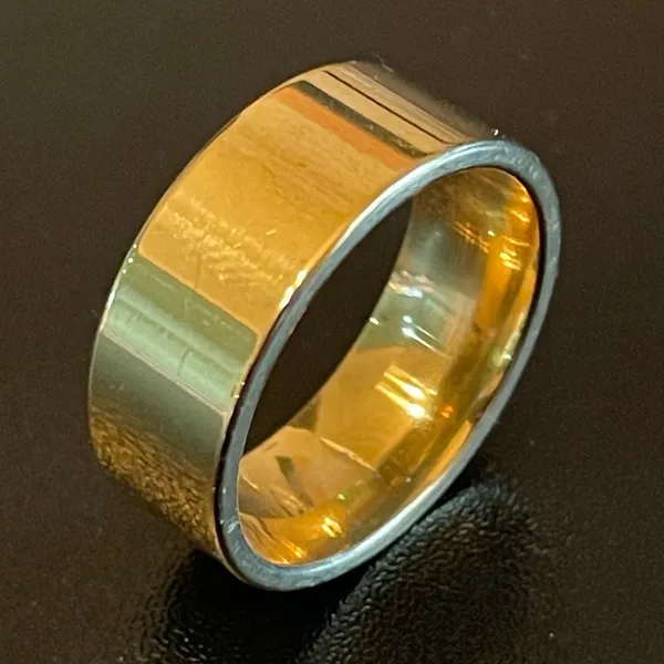 8mm gold stainless steel engagement ring size 8 - Image 3