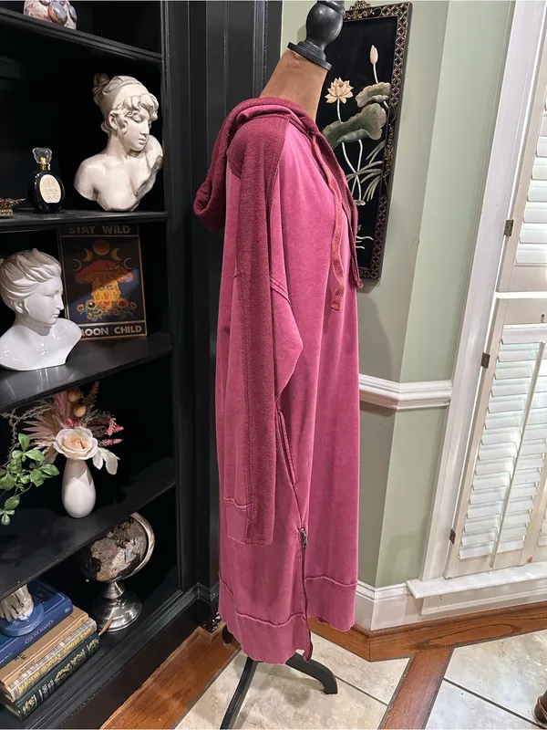 Oli & Hali Washed Pink Hooded Sweatshirt Tunic Dress – Size Large - Image 5