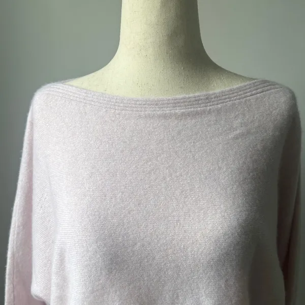 Poetry Soft Pink Boat Neck Cashmere Sweater Size Small 4/6 - Image 3